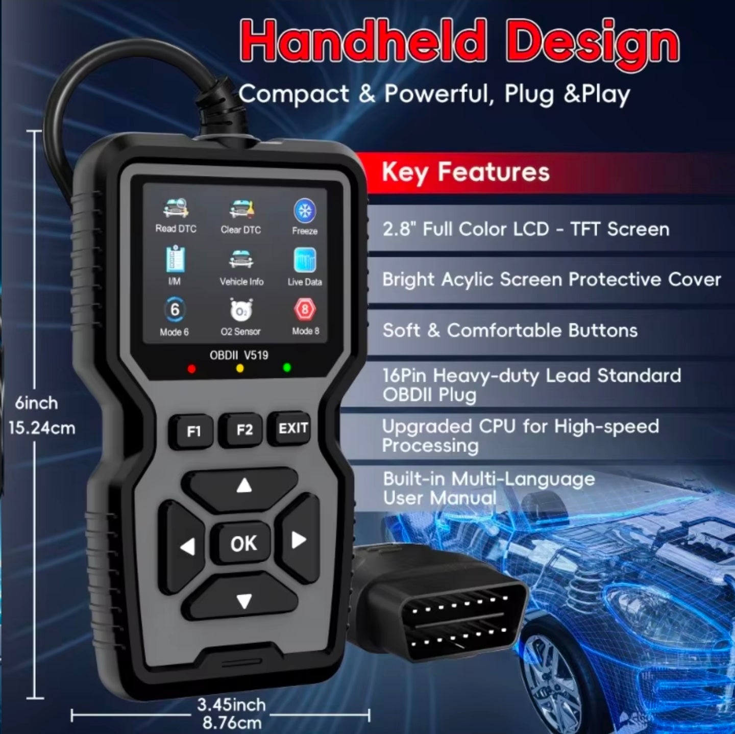 Vuchkovsky OBD2 Scanner — Read & Clear Engine Codes in 60 Seconds